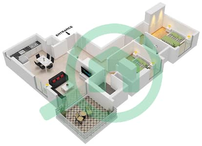 The Cove II Building 9 - Planimetria del piano di 2 Camere Appartamento Unità 4 FLOOR 10-19