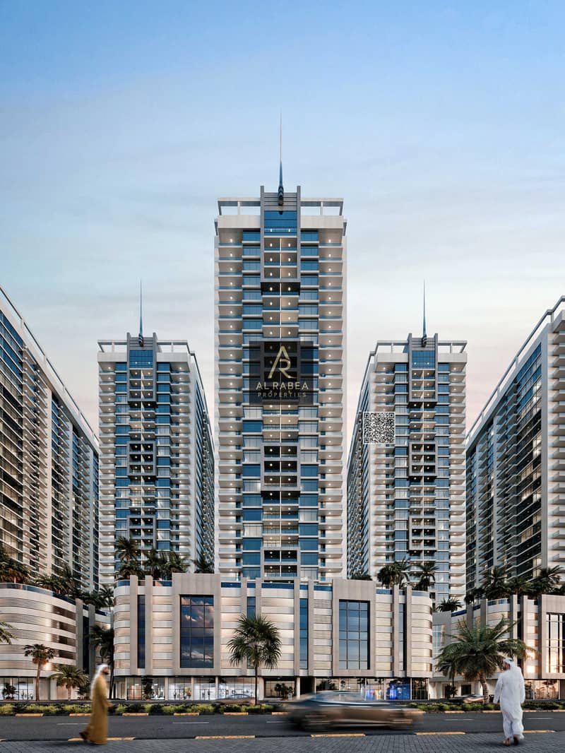 3 Ajman Creek Towers Single Tower View. jpg
