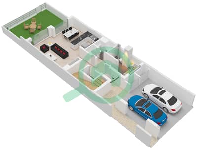 Mudon Al Ranim 5 - 3 Bedroom Townhouse Type/unit 3B1 / UNIT MID Floor plan