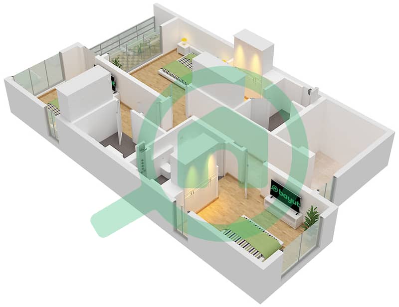 Velora 2 - Planimetria del piano di 4 Camere Villetta a schiera Tipo/unità NASH / UNIT TH01 Floor First interactive3D
