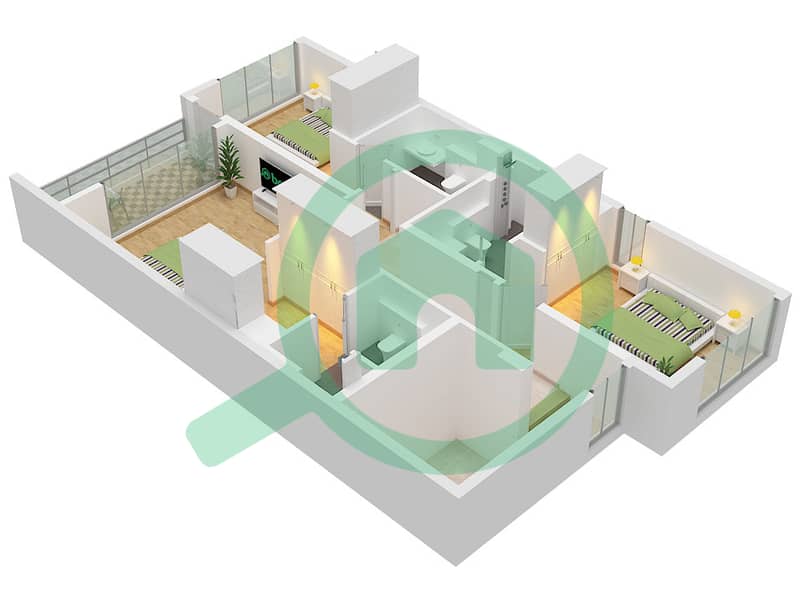 Velora 2 - Planimetria del piano di 4 Camere Villetta a schiera Tipo/unità NASH / UNIT TH04 Floor First interactive3D