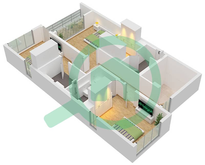 Velora 2 - Planimetria del piano di 4 Camere Villetta a schiera Tipo/unità REVINE / UNIT TH01 Floor First interactive3D