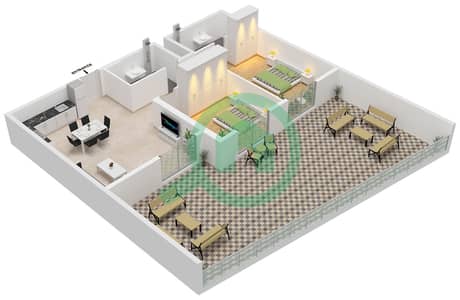 Equiti Arcade - 2 Bedroom Apartment Unit 04 FLOOR 1 Floor plan