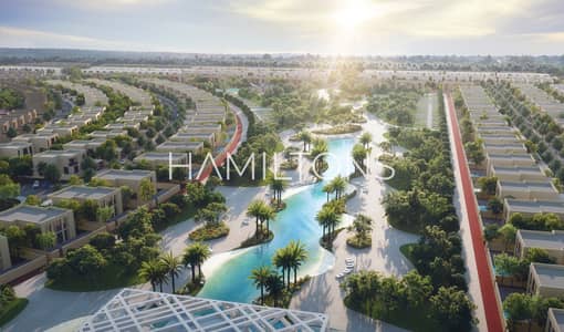 3 Schlafzimmer Villa zum zum Verkauf in Barashi, Sharjah - Aerial Lagoon Render - Hayyan by Alef. jpg