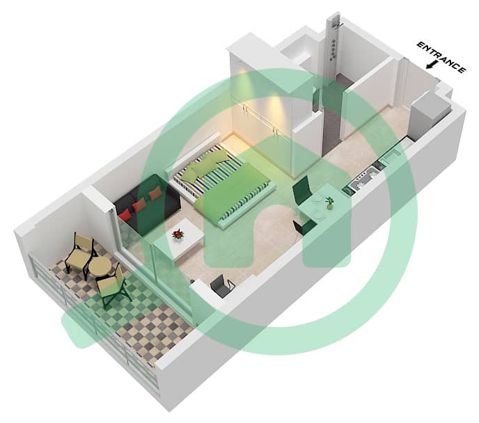 Vincitore Benessere - Studio Apartment Type 1 Floor plan interactive3D