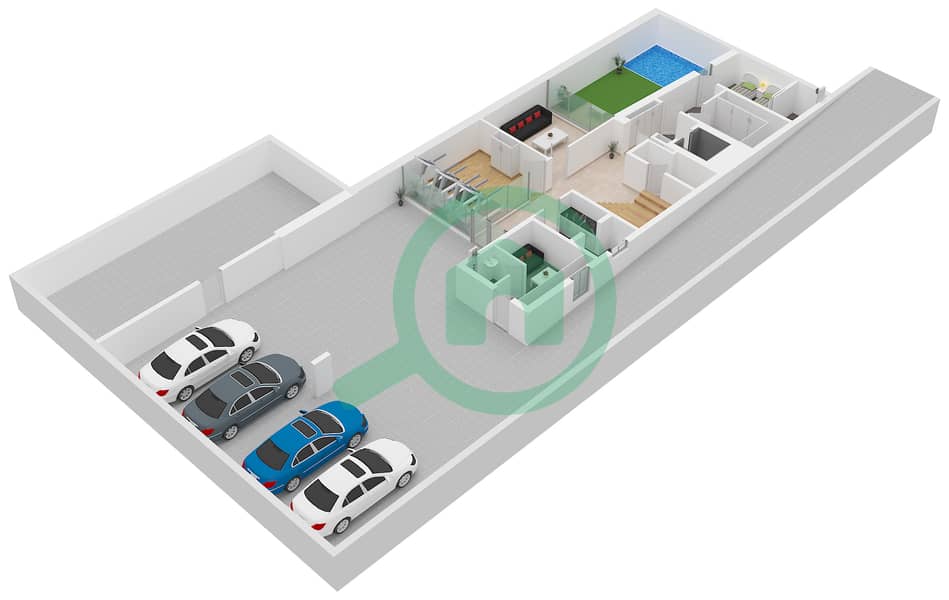 Floor Basement Serenity Mansions - 6 Bedroom Villa Type ARA Floor plan Floor Basement interactive3D