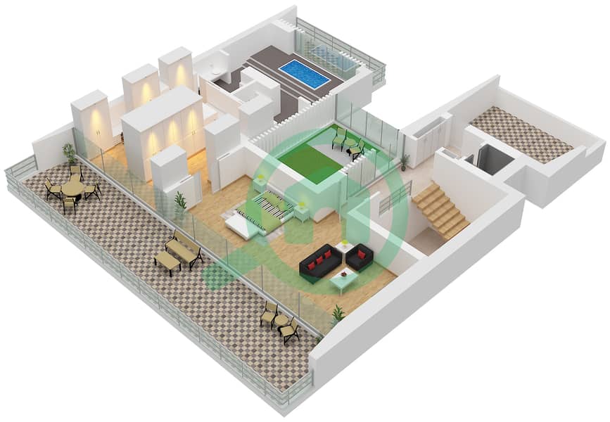 Floor Second Serenity Mansions - 6 Bedroom Villa Type ARA Floor plan Floor Second interactive3D