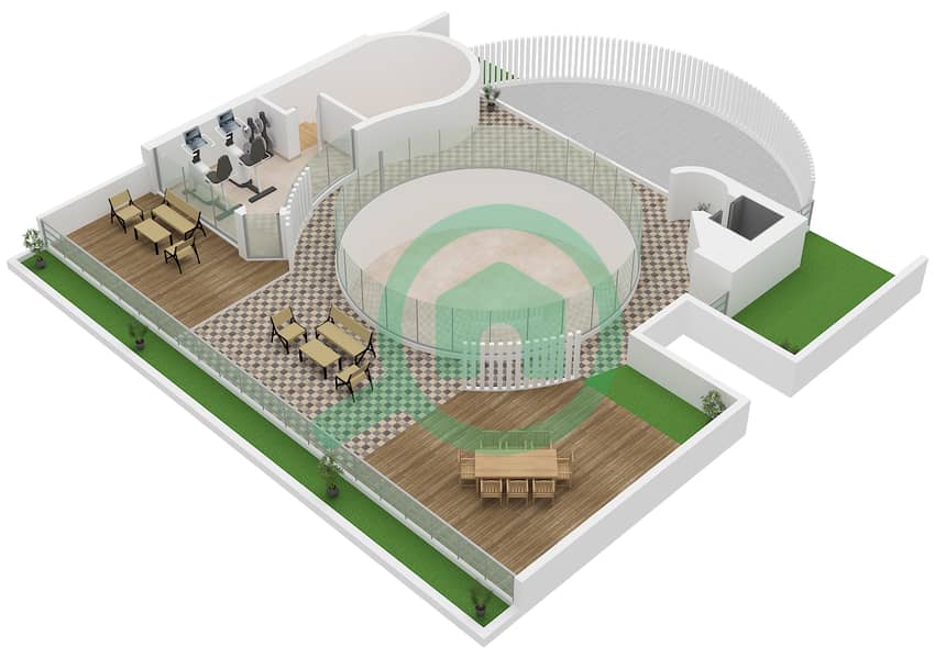 Floor Second Serenity Mansions - 6 Bedroom Villa Type LUNA Floor plan Floor Second interactive3D