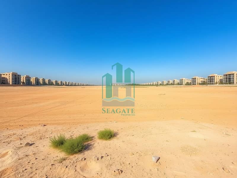 2 A_vast_and_expansive_empty_land_in_a_semi_urban_setting_showcasing_a_wide_stretch_of_sandy_terrain. _The_foreground_features_small_green_patches_of_grass_and_scattered_desert_plants_while_the_background_displays_a_dis. jpeg