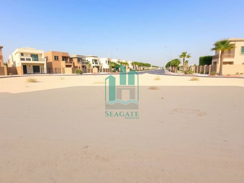 A_spacious_empty_residential_plot_in_the_UAE_located_one_block_away_from_a_busy_street. _The_scene_shows_flat_sandy_land_with_a_few_scattered_shrubs_and_palm_trees. _In_the_background_modern_houses_with_a_blend_of_trad. jpeg A_spacious_empty_residential_plot_in_the_UAE_located_one_block_away_from_a_busy_street. _The_scene_shows_flat_sandy_land_with_a_few_scattered_shrubs_and_palm_trees. _In_the_background_modern_houses_with_a_blend_of_trad. jpeg