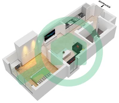 Ellington Sands II Tower A - Plano de planta de Estudio Apartamento Tipo/unidad B / UNIT 5,6 FLOOR G,1-9