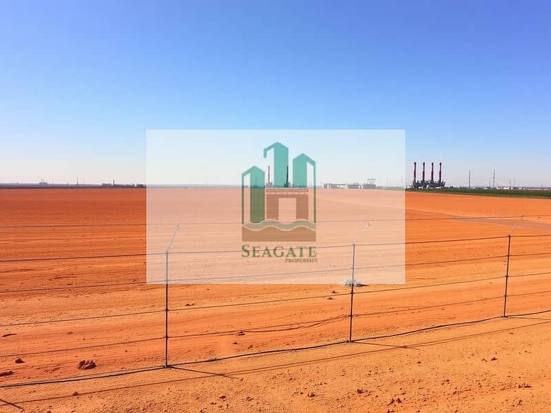 2 An_expansive_empty_industrial_plot_with_dry_flat_land_stretching_under_a_sunny_sky. _The_earth_is_a_reddish_brown_color_and_the_area_is_completely_devoid_of_any_buildings_or_vegetation. _A_neat_wire_fence_encloses_the - Copy. jpeg