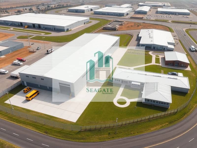3 Ultra_detailed_aerial_drone_photo_of_an_industrial_facility_campus_landscape_orientation. _Foreground_a_large_modern_warehouse_building_with_light_gray_metal_siding_and_a_bright_white_roof_long_loading_bay_facade_with. jpeg