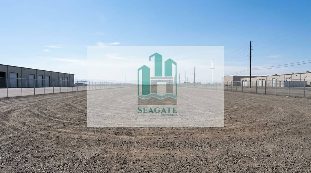 2 A_very_large_empty_industrial_photo_landscape_in_wide_angle_perspective_a_clean_vacant_industrial_yard_with_a_wide_dirt_gravel_ground_distant_warehouse_buildings_on_the_left_and_right_a_tall_chain_link_fence_enclosing. png