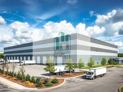 Warehouse para en Alquiler en Emirates Industrial City, Sharjah - A_detailed_exterior_view_of_a_large_warehouse_building_featuring_a_modern_industrial_design_with_large_loading_docks_and_multiple_trucks_parked_outside. _The_warehouse_is_surrounded_by_a_landscaped_area_with_trees_and. jpeg Warehouse para en Alquiler en Emirates Industrial City, Sharjah - A_detailed_exterior_view_of_a_large_warehouse_building_featuring_a_modern_industrial_design_with_large_loading_docks_and_multiple_trucks_parked_outside. _The_warehouse_is_surrounded_by_a_landscaped_area_with_trees_and. jpeg