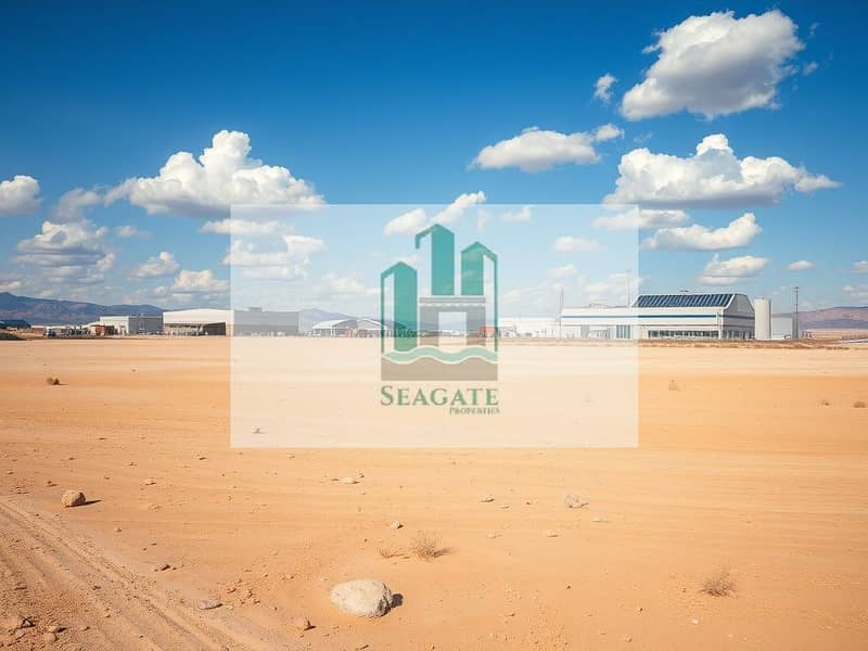 2 A_vast_empty_industrial_land_in_a_desert_setting_without_any_roads. _The_foreground_features_flat_sandy_terrain_with_scattered_rocks_and_occasional_tufts_of_dry_grass. _In_the_background_there_are_large_modern_indu (1). jpeg