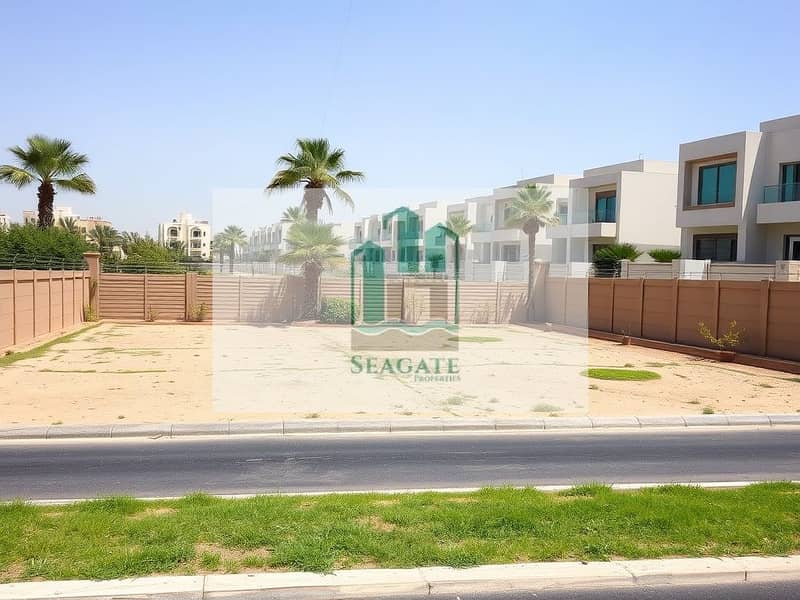 4 A_large_vacant_villa_plot_situated_one_block_away_from_the_main_road_in_a_residential_area_of_the_UAE. _The_scene_captures_an_extensive_piece_of_land_surrounded_by_low_fences_and_dotted_with_patches_of_greenery. _In_th. jpeg
