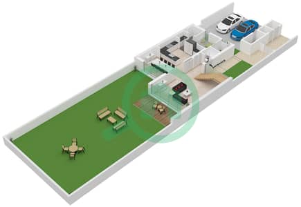 المخططات الطابقية لتصميم النموذج TH3 تاون هاوس 3 غرف نوم - سوق الجبيل