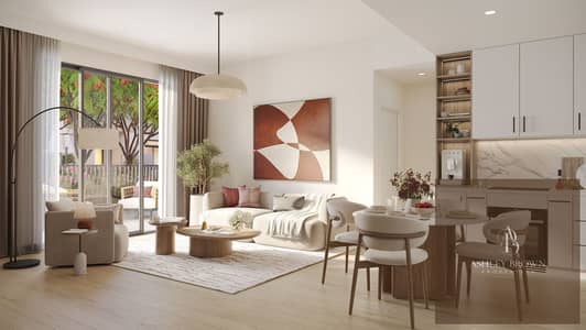 1 Schlafzimmer Wohnung zum zum Verkauf in Town Square, Dubai - Plot-95_Livingroom-1. jpg