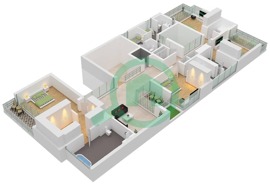 First Floor The Acres (Phase 2) - 5 Bedroom Villa Type/unit G / UNIT 5BR(M) Floor plan First Floor interactive3D