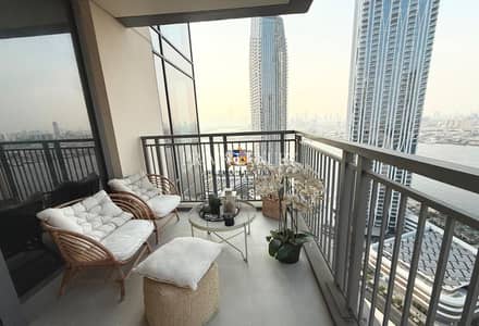 1 Bedroom Flat for Sale in Dubai Creek Harbour, Dubai - Furnished | High Floor | Burj Khalifa and Sea View