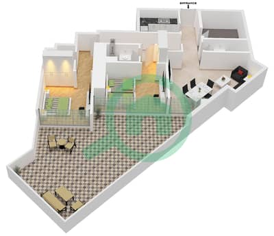 Infinity Tower - 2 Bedroom Apartment Unit 04 FLOOR 1 Floor plan