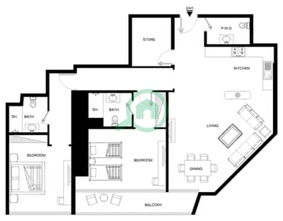 Infinity Tower - 2 Bedroom Apartment Unit 15 FLOOR TYPICAL Floor plan