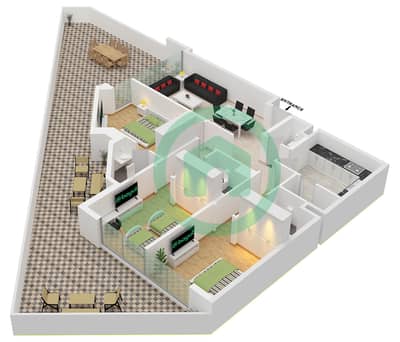 Infinity Tower - 3 Bedroom Apartment Unit 09 FLOOR 1 Floor plan