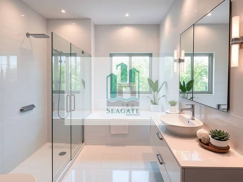 3 A_modern_bathroom_in_a_two_bedroom_apartment_in_Al_Rashidiya_UAE. _The_bathroom_features_sleek_white_tiles_a_spacious_walk_in_shower_with_glass_doors_and_elegant_fixtures. _A_large_vanity_with_a_stylish_sink_is_adorned. jpeg