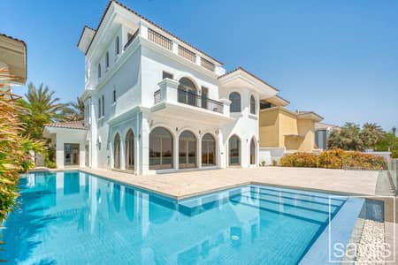 5 Bedroom Villa for Rent in Palm Jumeirah, Dubai - Rare Upgraded G+2 | High Number | Skyline Views 5 Bedroom Villa for Rent in Palm Jumeirah, Dubai - Rare Upgraded G+2 | High Number | Skyline Views
