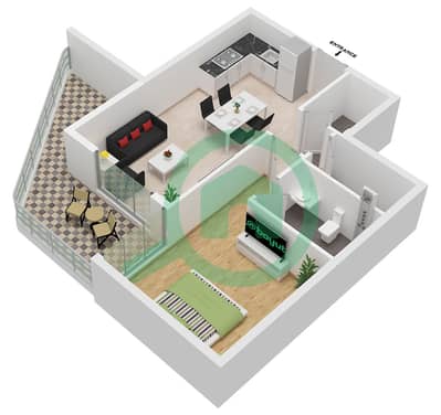 Terra Tower - 1 Bedroom Apartment Type 4 Floor plan