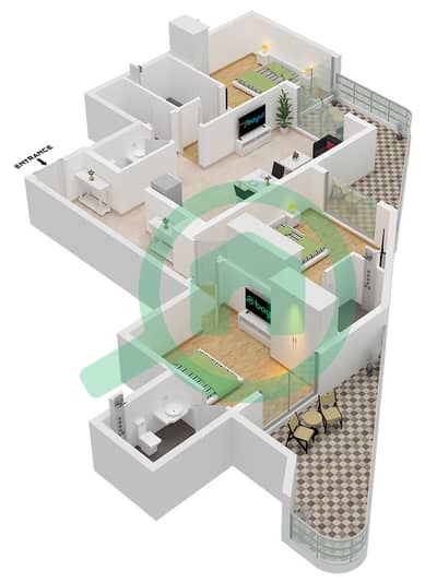 Terra Tower - 3 Bedroom Apartment Type 1 Floor plan