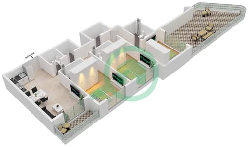 Terra Tower - 3 Bedroom Apartment Type 2 Floor plan