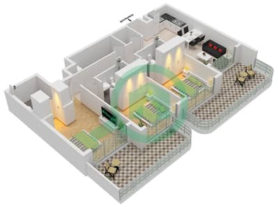 Terra Tower - 3 Bedroom Apartment Type 3 Floor plan