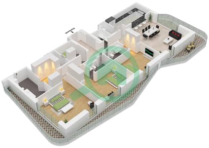 Sunstone - 3 Bedroom Apartment Type 1 Floor plan