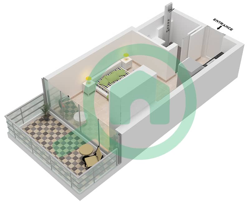 Soleva - Studio Apartment Unit 4 FLOOR 1 Floor plan interactive3D