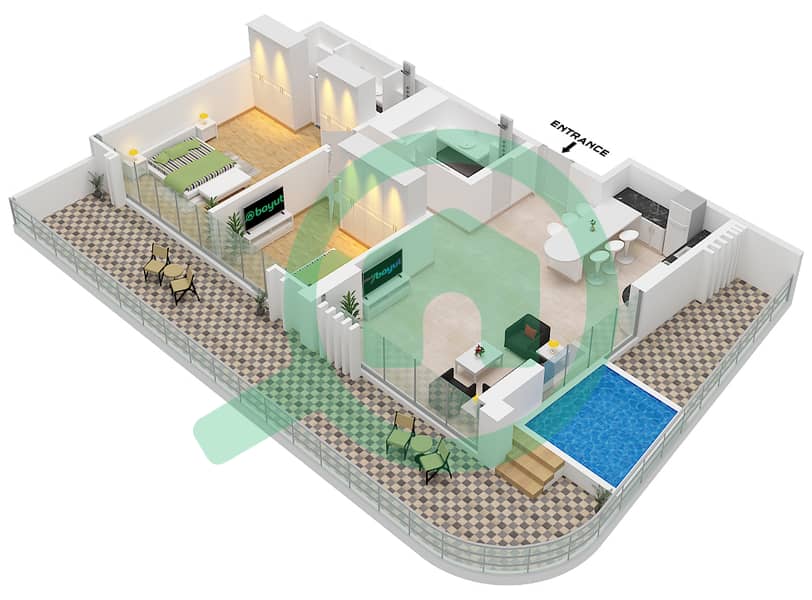 Soleva - 2 Bedroom Apartment Unit 12 FLOOR 2-7 Floor plan interactive3D