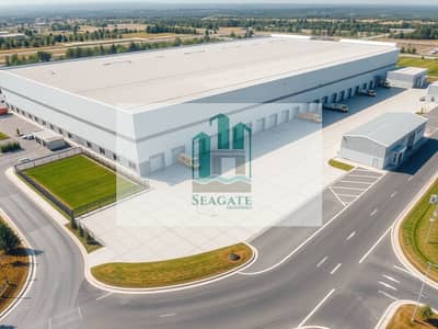 Warehouse te Huur in Al Jurf, Ajman - Photorealistic_exterior_view_of_an_industrial_logistics_campus_matching_the_reference_a_large_modern_white_gray_warehouse_with_a_broad_loading_bay_facade_and_a_long_flat_roof_wide_concrete_apron_in_front_a_few_yellow. jpeg Warehouse te Huur in Al Jurf, Ajman - Photorealistic_exterior_view_of_an_industrial_logistics_campus_matching_the_reference_a_large_modern_white_gray_warehouse_with_a_broad_loading_bay_facade_and_a_long_flat_roof_wide_concrete_apron_in_front_a_few_yellow. jpeg