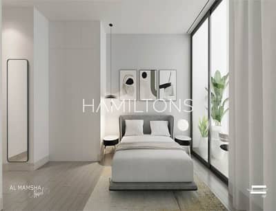 1 Schlafzimmer Wohnung zum zum Verkauf in Muwaileh Commercial, Sharjah - Master Bedroom Render - Al Mamsha Raseel. jpg 1 Schlafzimmer Wohnung zum zum Verkauf in Muwaileh Commercial, Sharjah - Master Bedroom Render - Al Mamsha Raseel. jpg