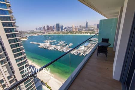 1 Bedroom Flat for Rent in Dubai Harbour, Dubai - High Floor | Furnished | Direct Beach Access