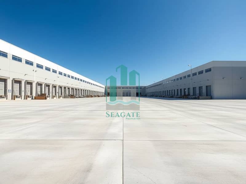 4 A_vast_empty_industrial_plot_with_a_smooth_concrete_surface_showcasing_modern_spacious_warehouses. _The_area_is_devoid_of_any_equipment_or_machinery_emphasizing_its_openness. _The_background_features_large_neatly_arran. jpeg