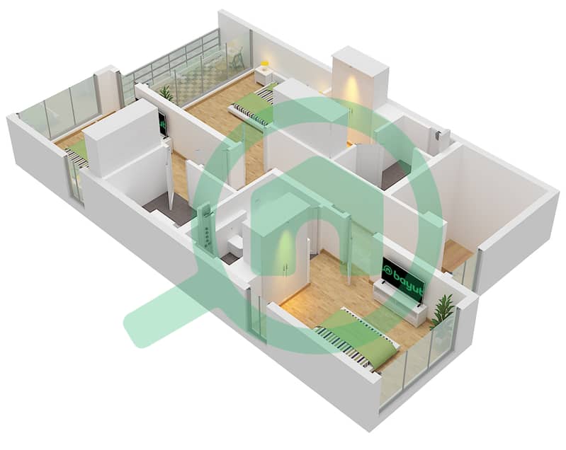 First Floor Venera - Planimetria del piano di 4 Camere Villetta a schiera Tipo/unità VALE,DALE / UNIT TH01 First Floor interactive3D