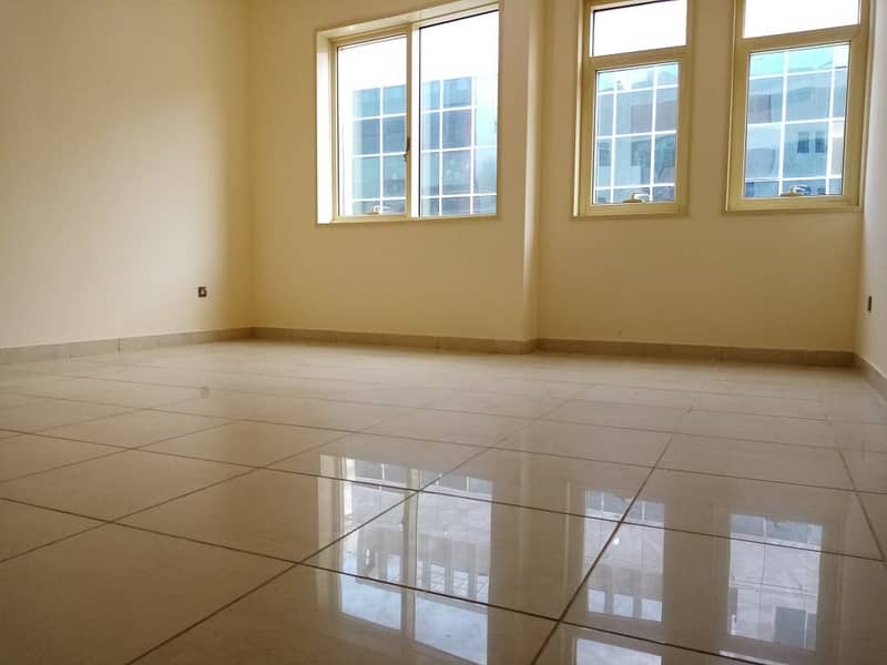 Excellent size 02 bedrooms with 02 washroom,balcony,central A/C in 55k at located Al nahyan area.