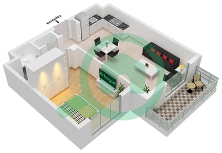 The Hamilton - 1 Bedroom Apartment Type B Floor plan