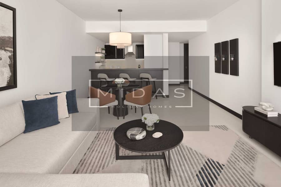 3 Two-Bedroom Apartment - Living + Dining + Kitchen. JPG