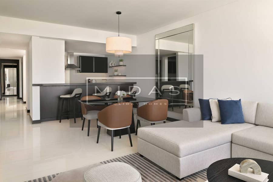 3 Three-Bedroom Apartment - Living + Dinng + Kitchen. JPG