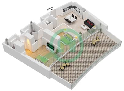 Radisson Blu Residence RAK Central - 2 Bedroom Apartment Type/unit I / UNIT 10 FLOOR 1-18 Floor plan Radisson Blu Residence RAK Central - 2 Bedroom Apartment Type/unit I / UNIT 10 FLOOR 1-18 Floor plan