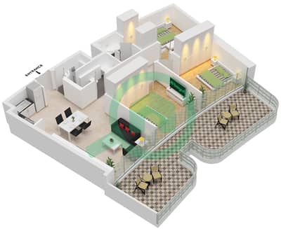 Radisson Blu Residence RAK Central - 3 Bedroom Apartment Type/unit I / UNIT08,10 FLOOR 15-18 Floor plan Radisson Blu Residence RAK Central - 3 Bedroom Apartment Type/unit I / UNIT08,10 FLOOR 15-18 Floor plan