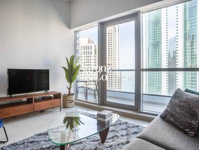 1 Bedroom Apartment for Rent in Dubai Marina, Dubai - High Floor 1 BR | Partial Sea View | Bright Unit