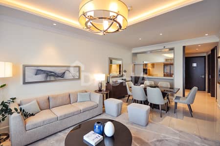 2 Bedroom Flat for Rent in Downtown Dubai, Dubai - Burj Khalifa and Fountain View | High Floor 2 Bedroom Flat for Rent in Downtown Dubai, Dubai - Burj Khalifa and Fountain View | High Floor